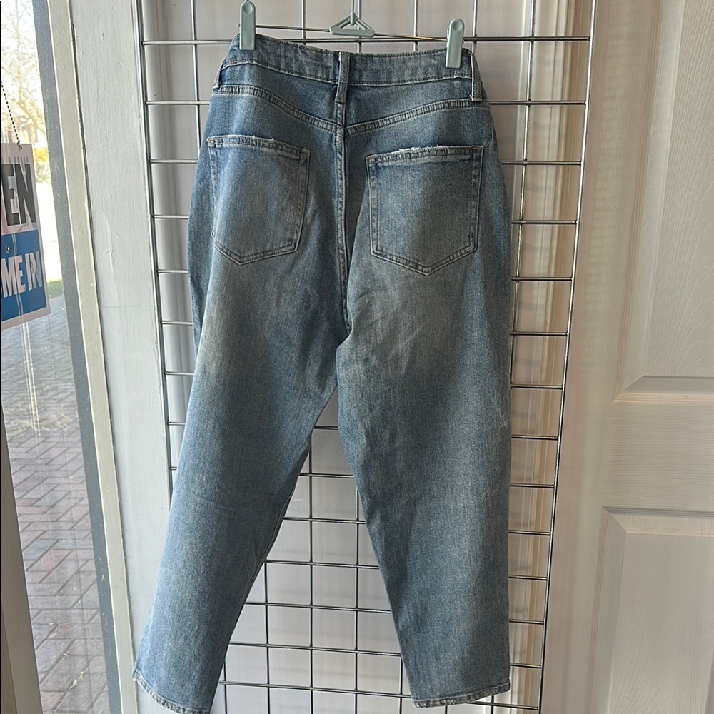 Wild Fable Blue Straight Leg Jeans with Distressed Details - Picture 3 of 3